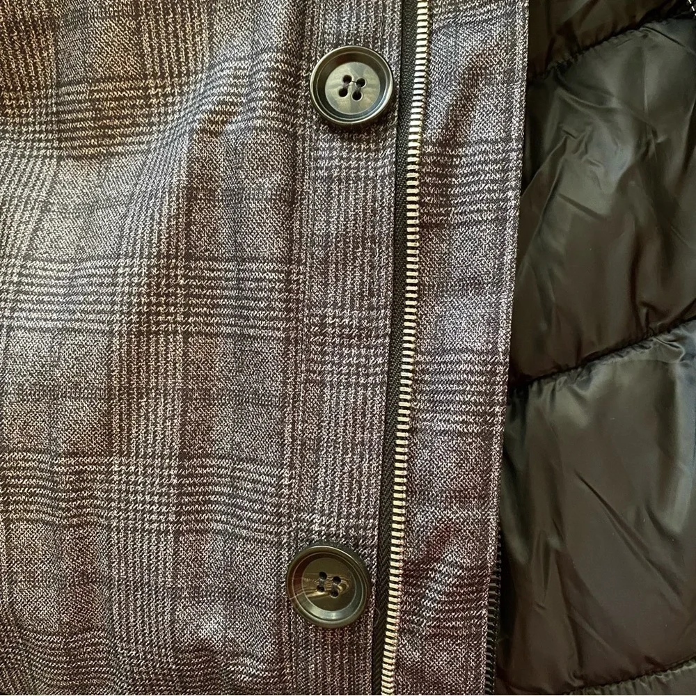 Zara Removable Collar Coat Plaid Size Large